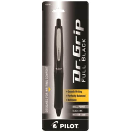Pilot Dr. Grip Full Black Retractable Ballpoint Pen 1.0mm Black 36193